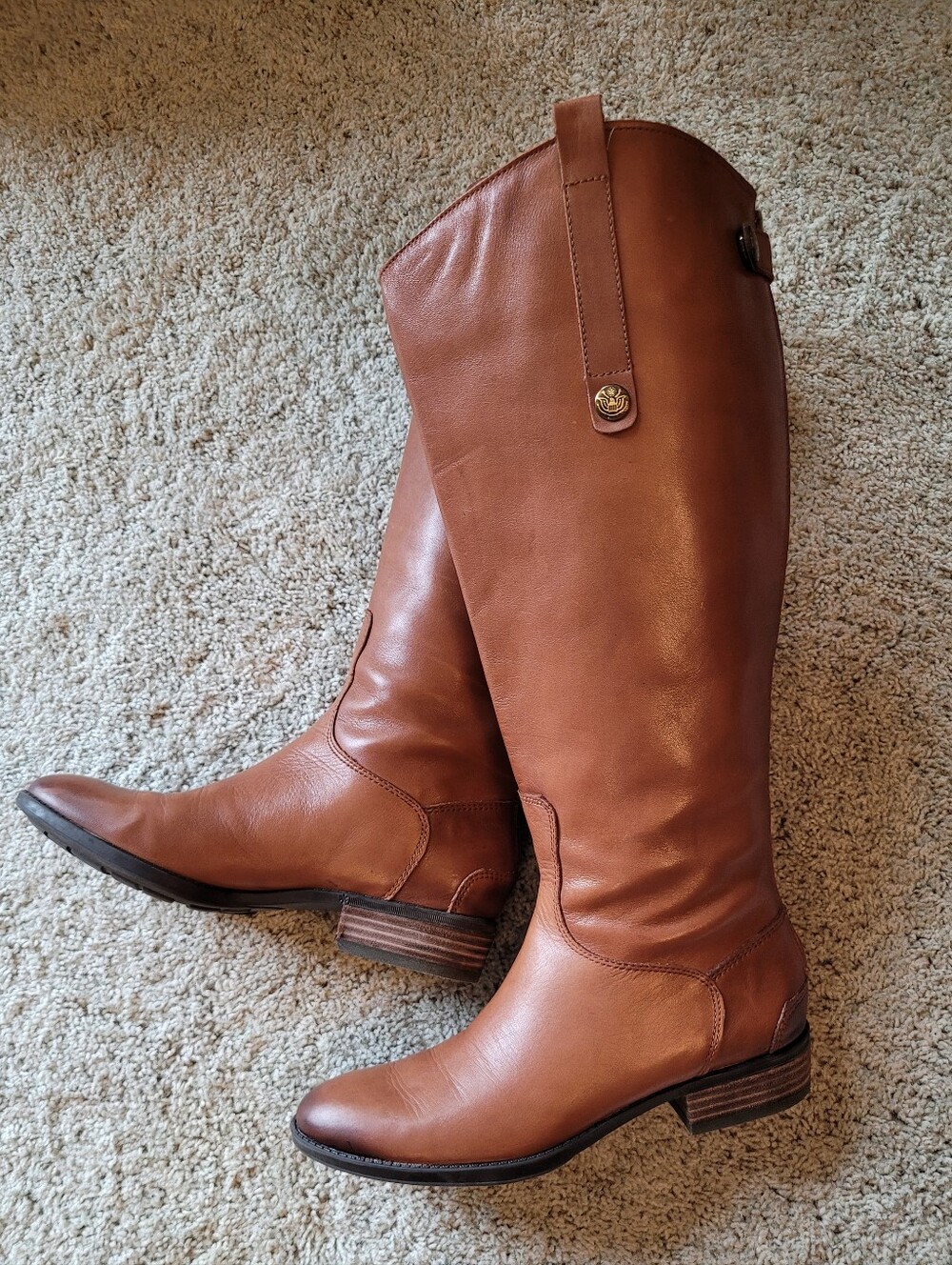 Sam Edlemans Classic Brown Equestrian Women’s Leather Riding Boots - Brown 7 W